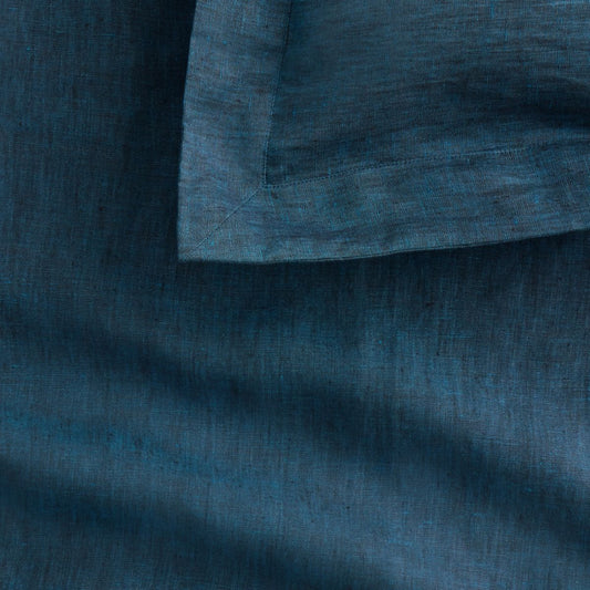 Abbotson Deep Blue Marle Linen Tailored Quilt Cover by Sheridan