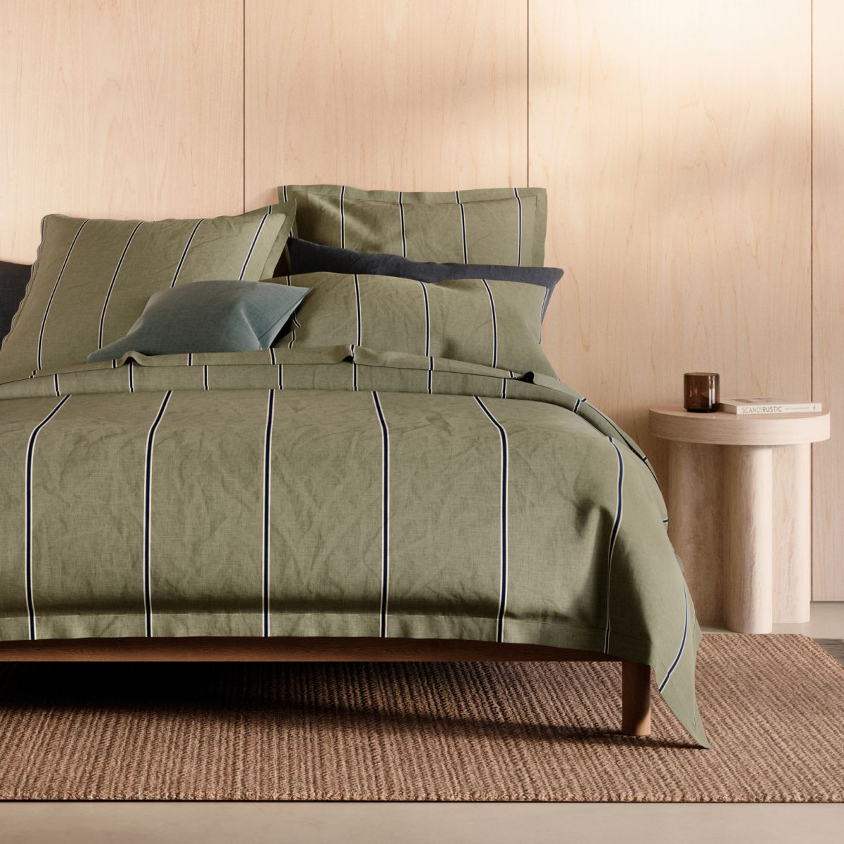 Abbotson Linen THYME Stripe Tailored Pillowcase Pair by Sheridan