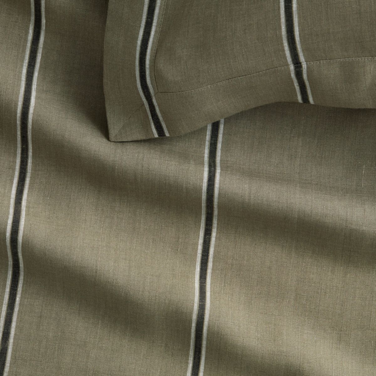 Abbotson Linen THYME Stripe Quilt Cover by Sheridan