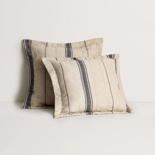 Abbotson Linen Flax Wide Ticking Stripe European Sham by Sheridan