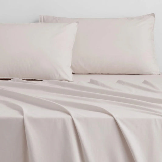 Bayley Percale SHEET SET Pebble by Sheridan