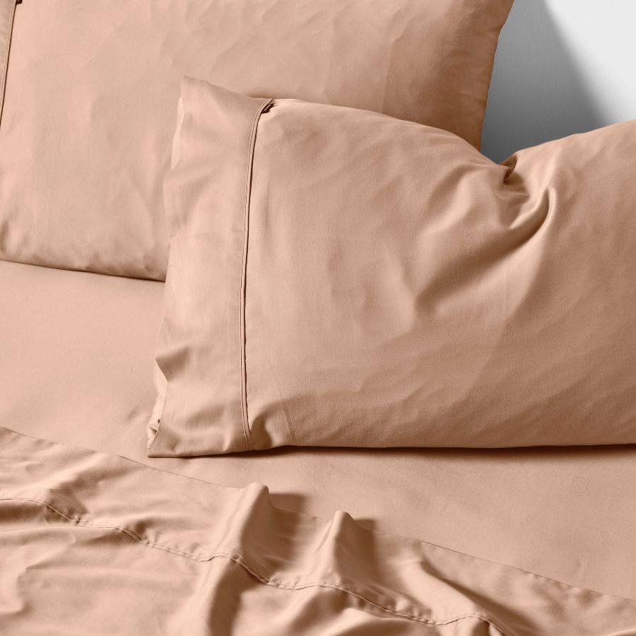 Nara Bamboo Cotton 400TC SHEET SET Clay by LINEN HOUSE