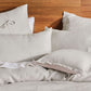 Nimes Linen QUILT COVER SET Pale Grey by Linen House