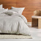 Nimes Linen QUILT COVER SET Pale Grey by Linen House