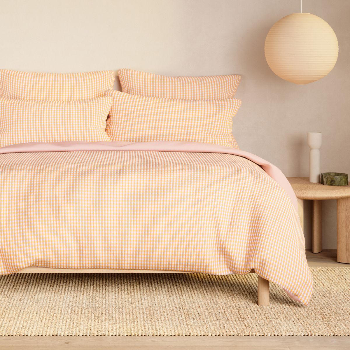 Romi Check Orange Sorbet Quilt Cover Set by Sheridan