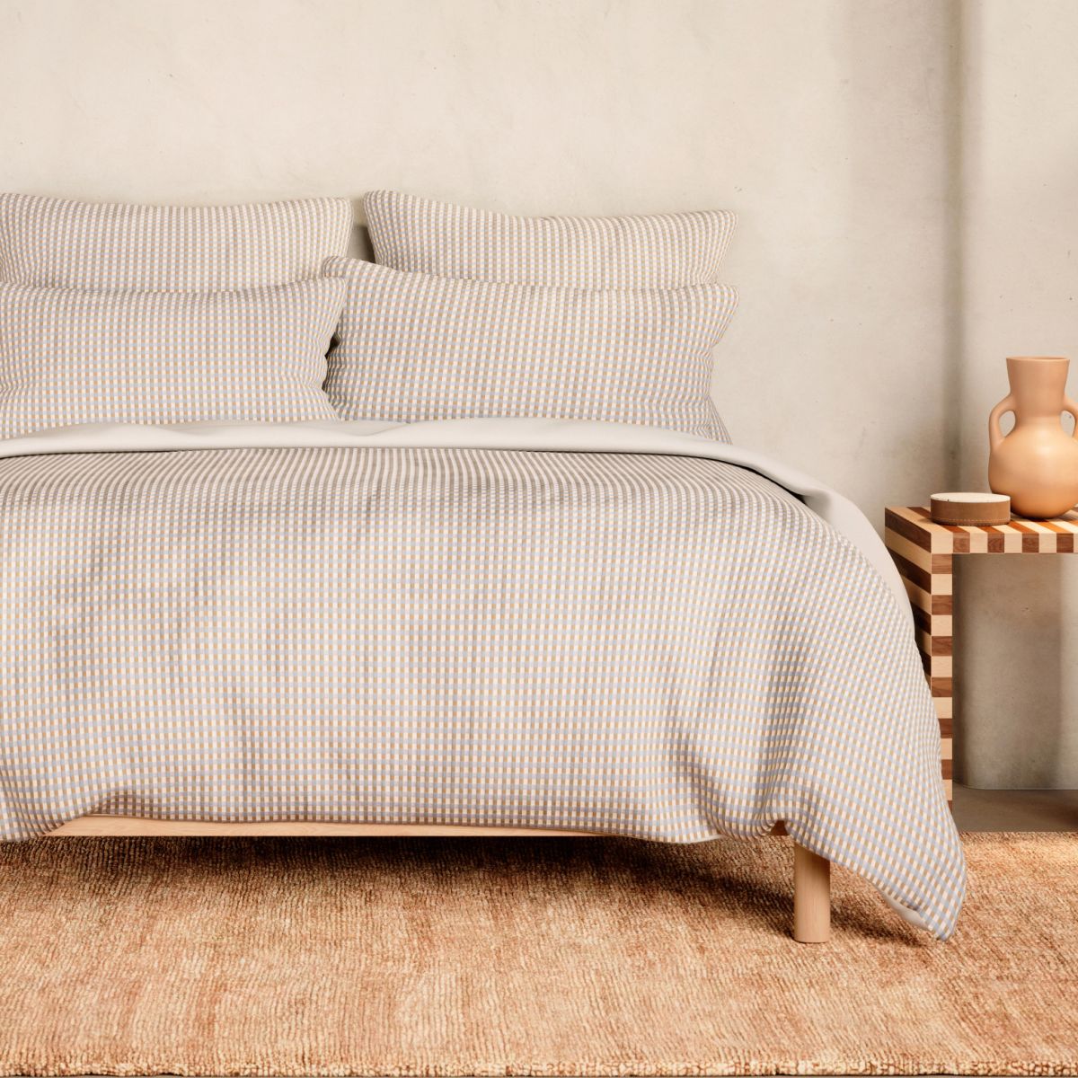 Romi Check Moonstone Quilt Cover Set by Sheridan