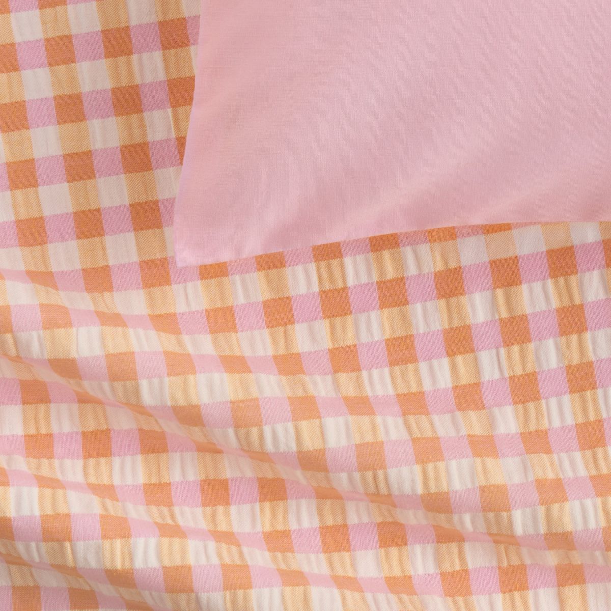 Romi Check Orange Sorbet Quilt Cover Set by Sheridan