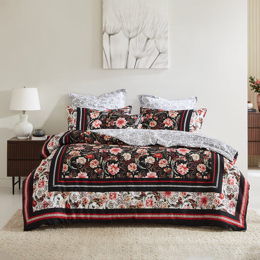 Shanghai Nights Black Quilt Cover Set by Logan & Mason