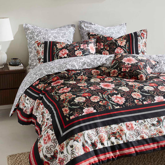 Shanghai Nights Black Quilt Cover Set by Logan & Mason