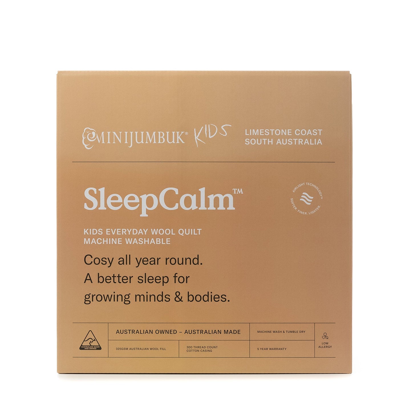 MiniJumbuk Kids Sleep Calm Australian Made Everyday Wool Quilt