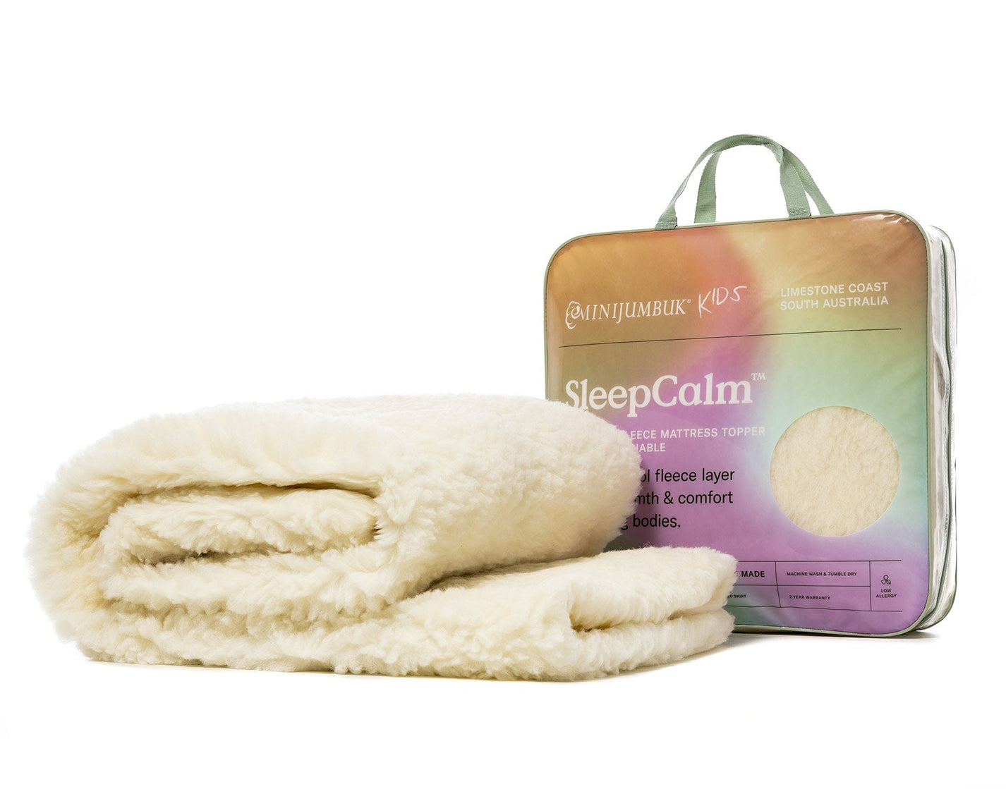 MiniJumbuk Sleep Therapy Wool Mattress Topper Quilt Cover World