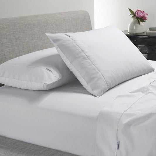 Heston 300 Thread Count Cotton Percale White Sheet Set by Bianca