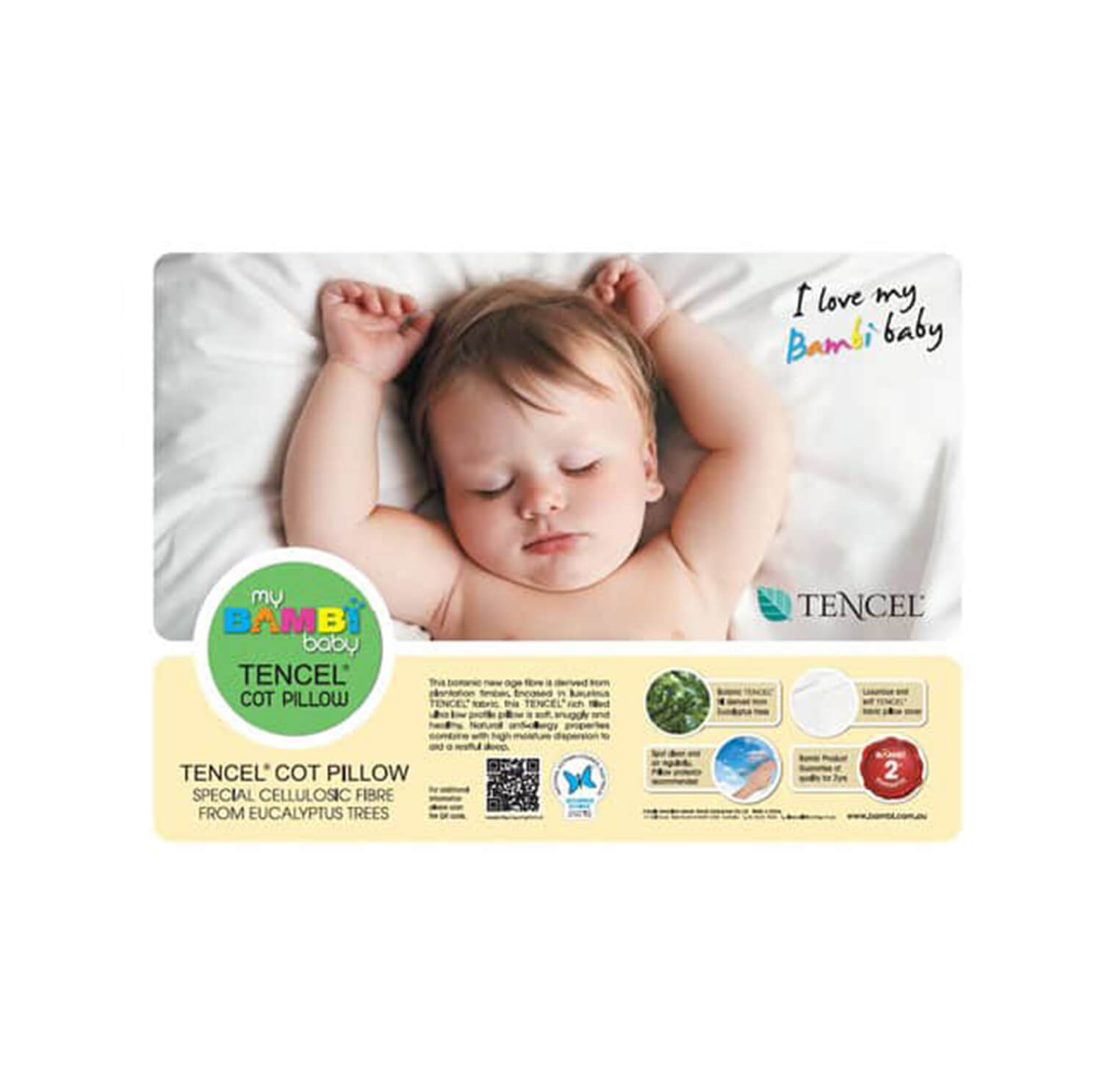 Tencel Cot Baby Pillow by Bambi