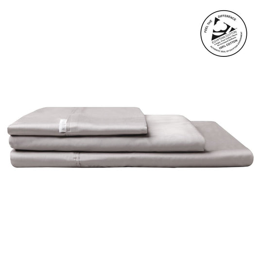 400TC Egyptian Cotton Sateen Pewter Individual Top Sheet or Fitted Sheet by Logan & Mason Platinum