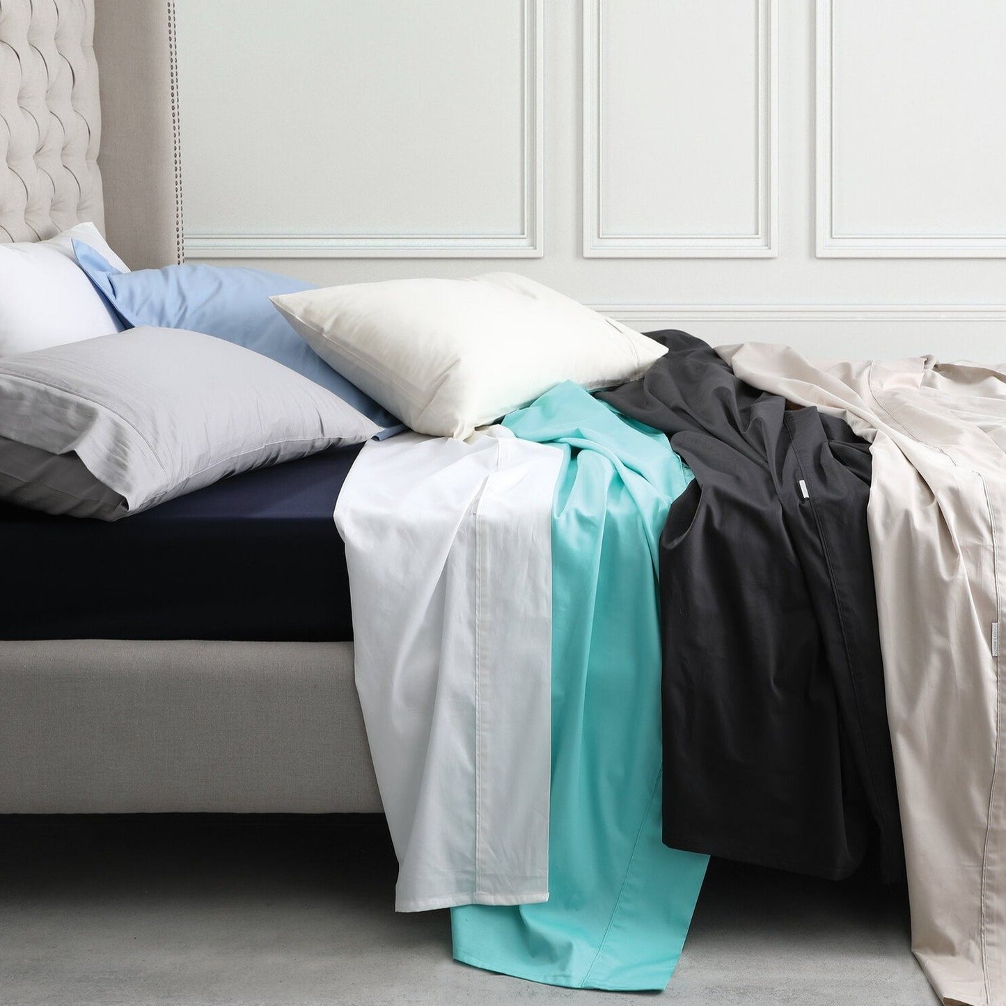 400TC Egyptian Cotton Sateen Vanilla Individual Top Sheet or Fitted Sheet by Logan & Mason Platinum