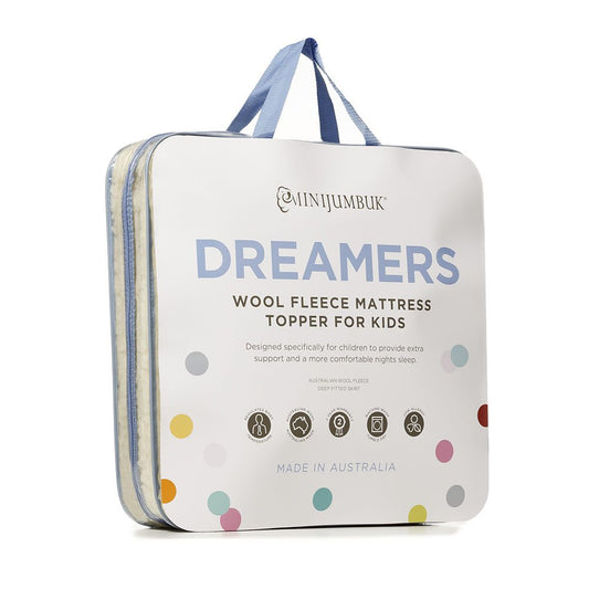 Dreamers Kids Australian Wool Fleece Mattress Topper by MiniJumbuk