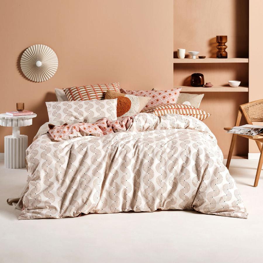 Aida Coral Quilt Cover Set by Linen House