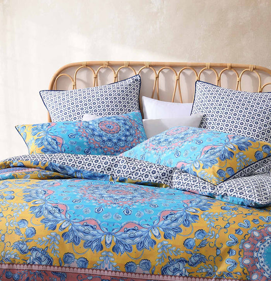 Avila Blue Quilt Cover Set by Logan & Mason