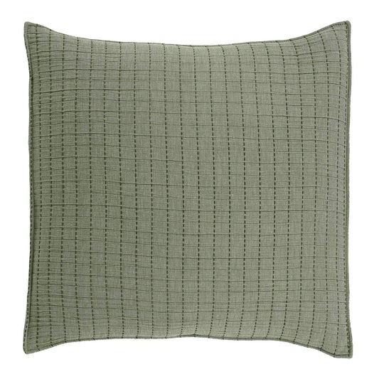 Bari Green Cotton European Pillowcase By Bianca