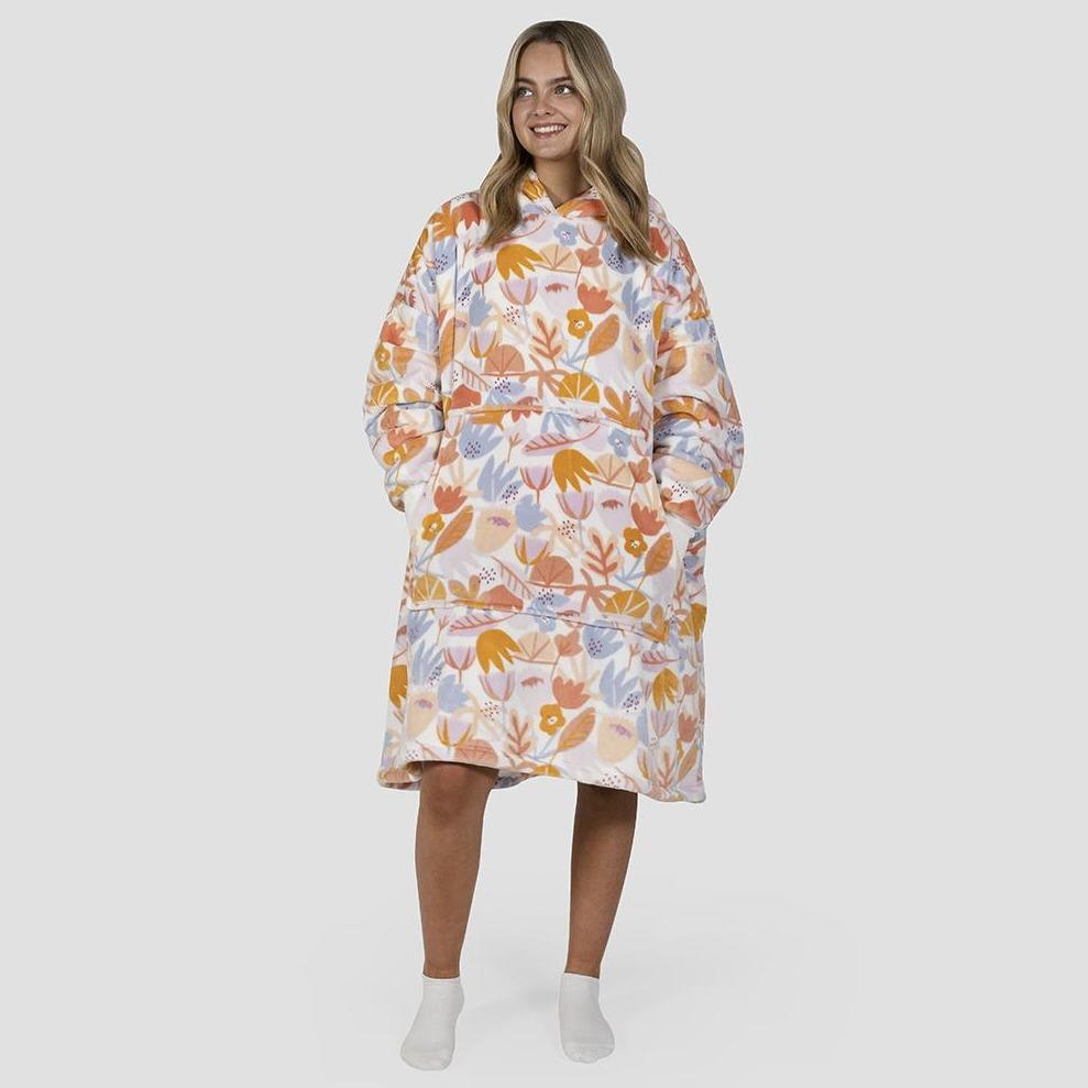 Hoodet Hooded Blanket Flower Power by Bambury