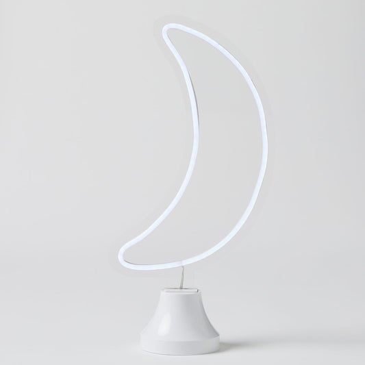 Moon LED Neon Light on Stand by Pilbeam Living