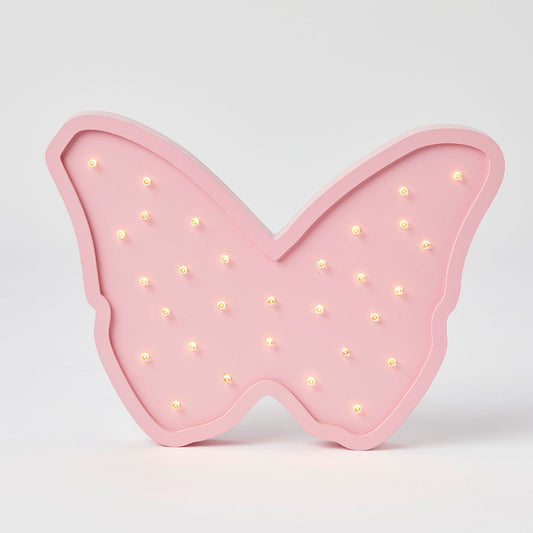Butterfly Pink Wooden Light by Pilbeam Living