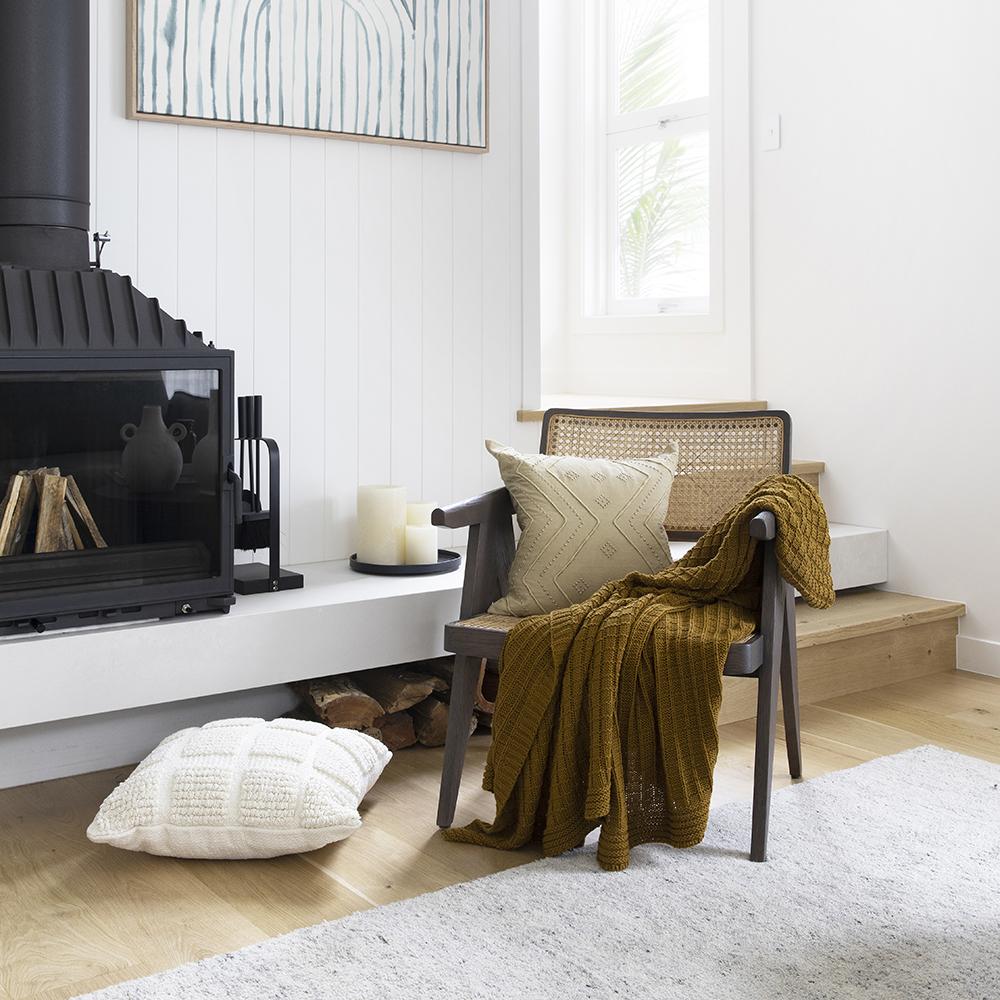 Dawson Cushion 45x45cm Ivory by Bambury