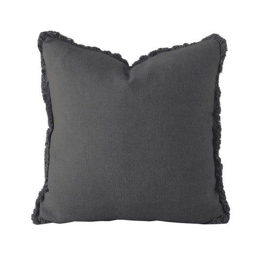 Linen Cushion - Square - Charcoal by Bambury