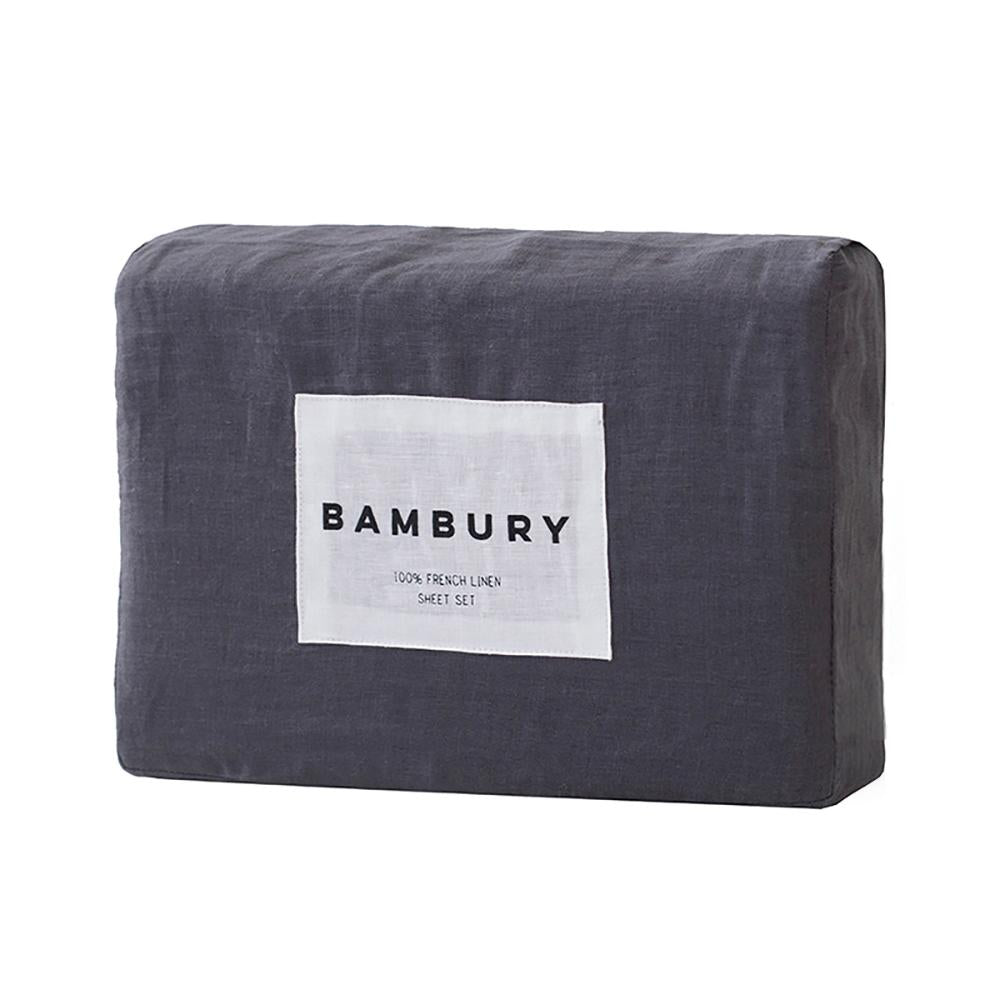 Linen Sheet Set Charcoal by Bambury