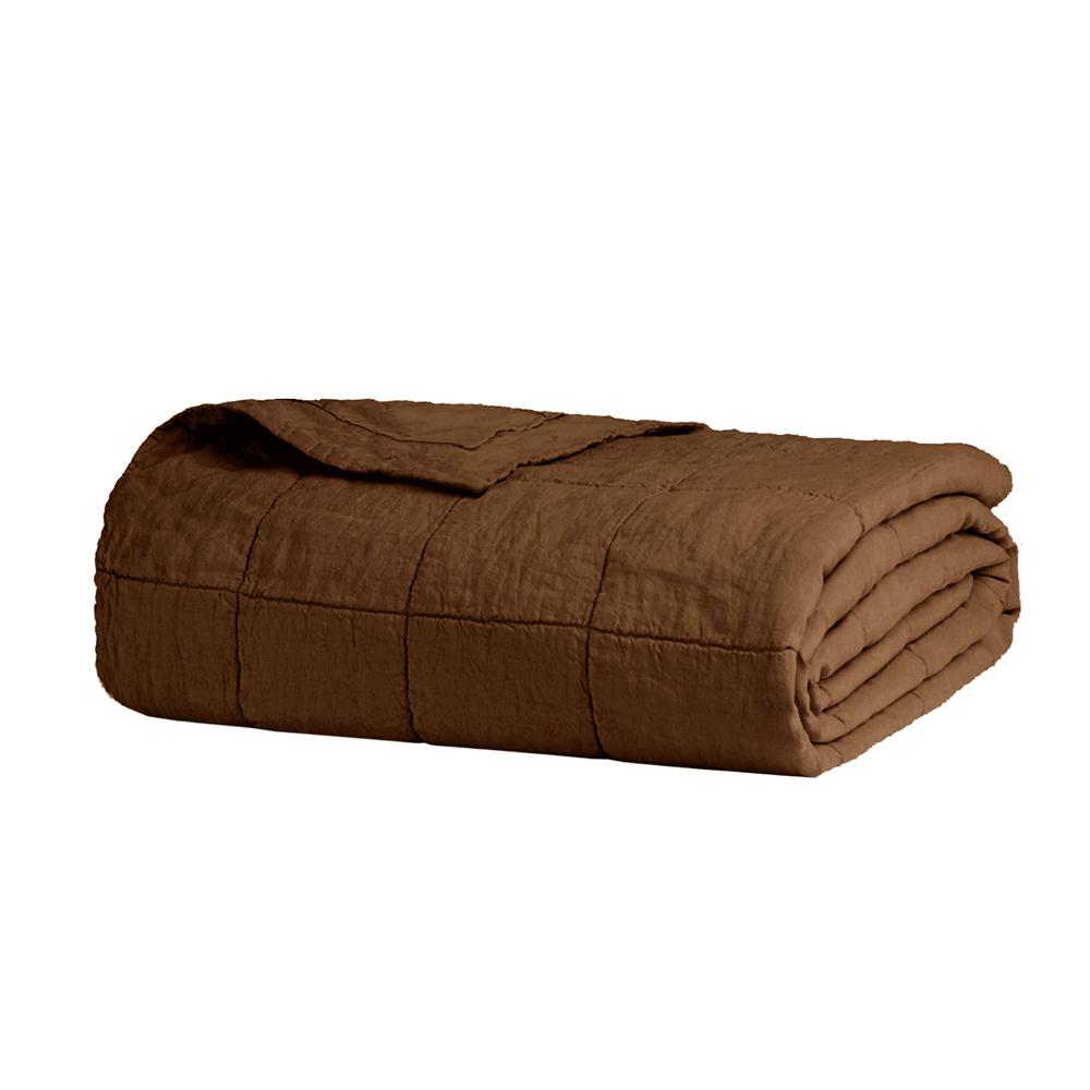 French Flax Linen HAZEL Quilted Coverlet by Bambury