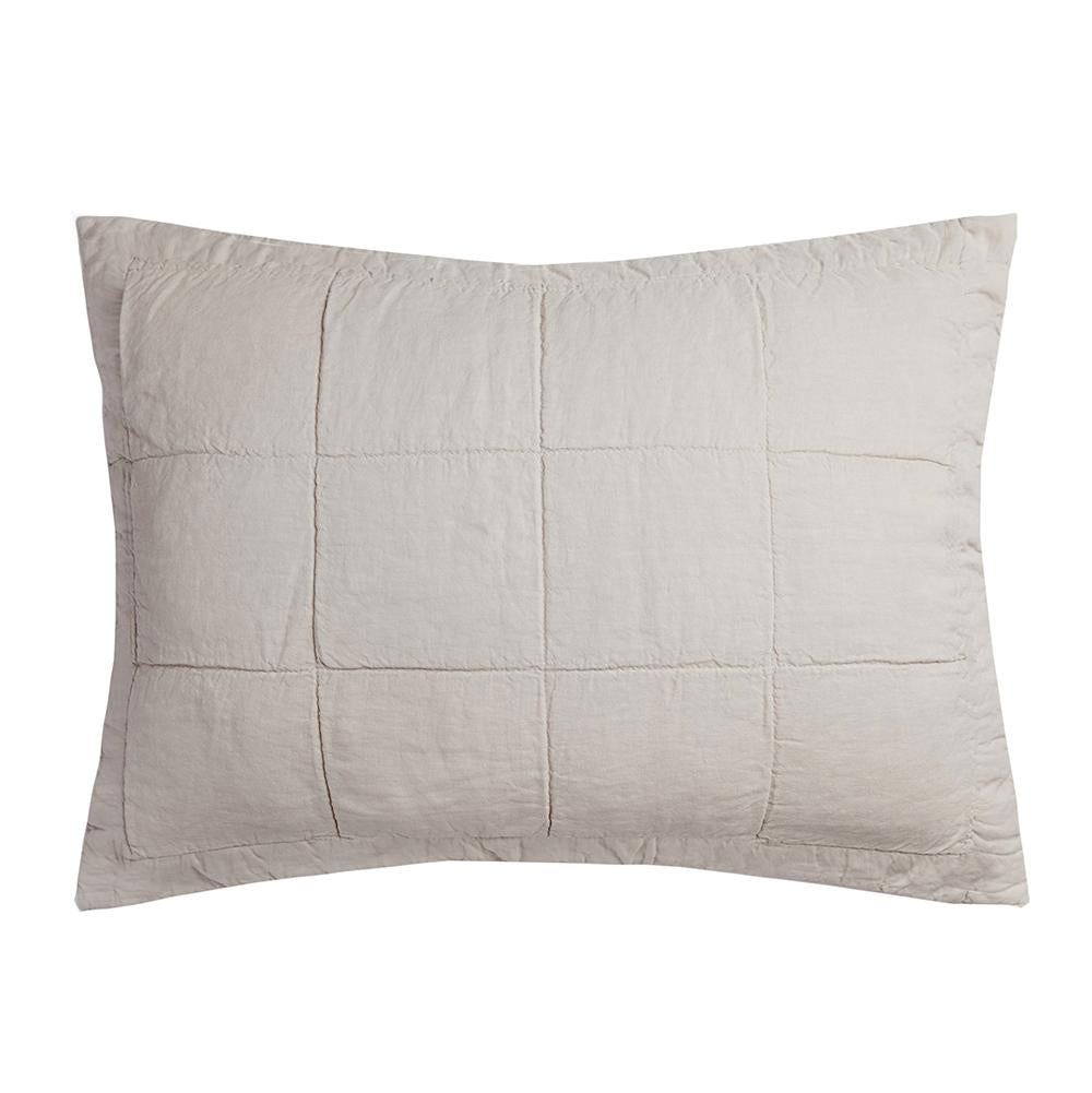 Standard Linen Quilted Pillow Sham