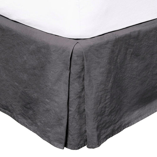 French Flax Linen Valance Charcoal by Bambury