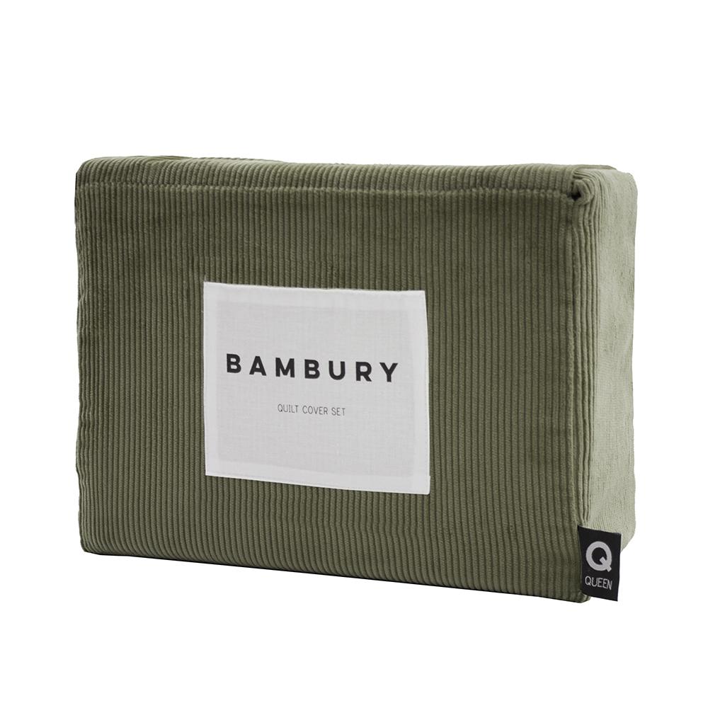 Sloane Quilt Cover Set Olive by Bambury