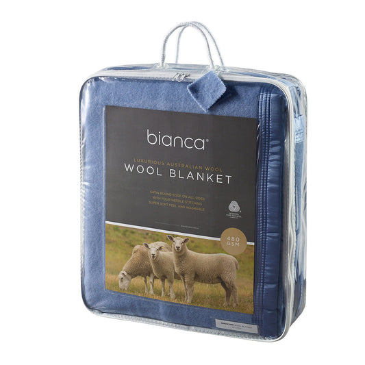 Australian Wool Blanket 480gsm Charcoal by bianca