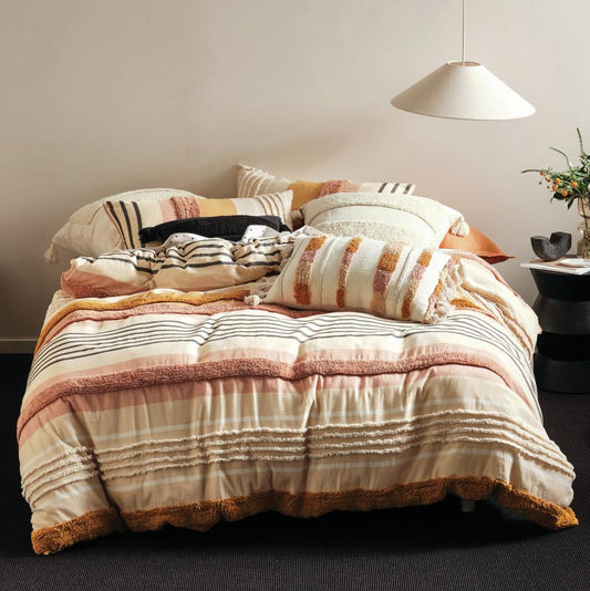 Briony Brandy Cotton Quilt Cover Set by Linen House
