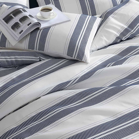 Cadet Navy Quilt Cover Set by Logan and Mason Platinum