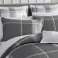 Cannon Charcoal Quilt Cover Set by Private Collection