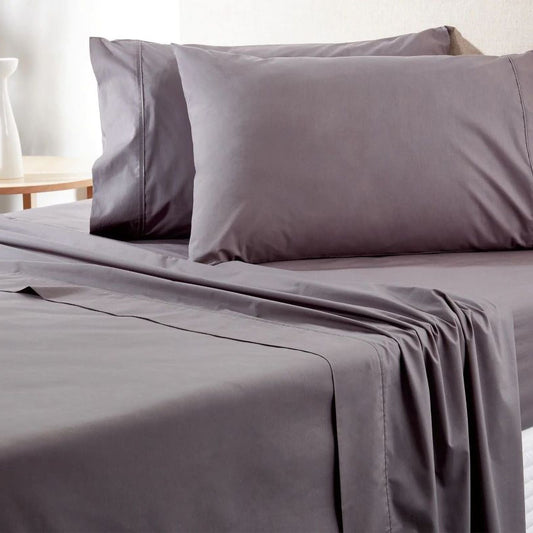 300TC Organic Classic Percale Fitted Sheet CHARCOAL by Sheridan