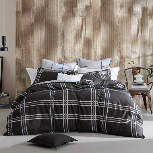 Charlie Black Quilt Cover Set by Logan & Mason