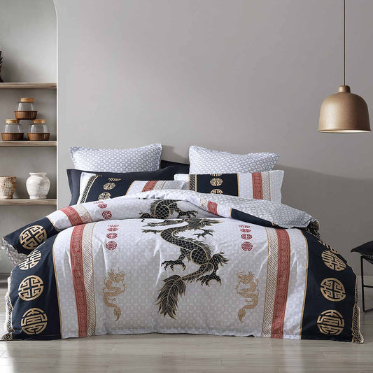 Chiaki White Quilt Cover Set by Logan & Mason