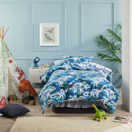 Camo Dino Quilt Cover Set by Logan and Mason Kids