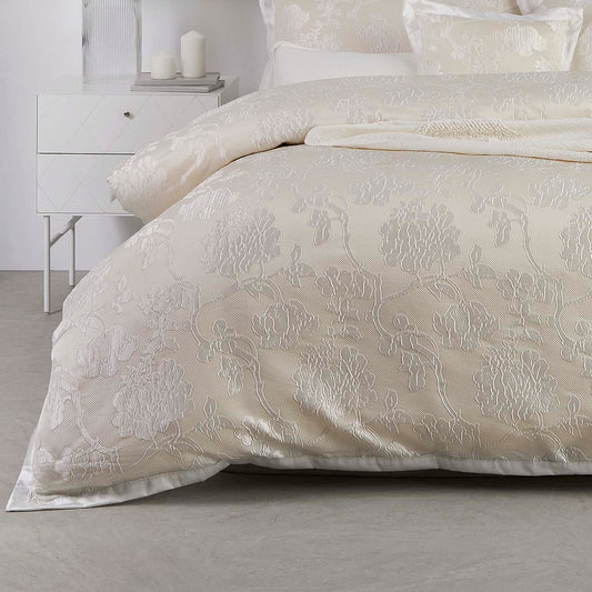 Catalina Quilt Cover Set Pearl By Logan and Mason Platinum