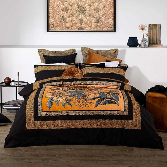 Cheetah Black Quilt Cover Set by Logan and Mason