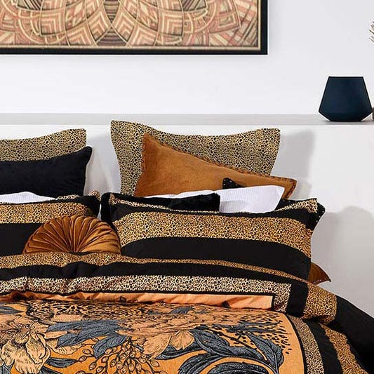 Cheetah Black Quilt Cover Set by Logan and Mason