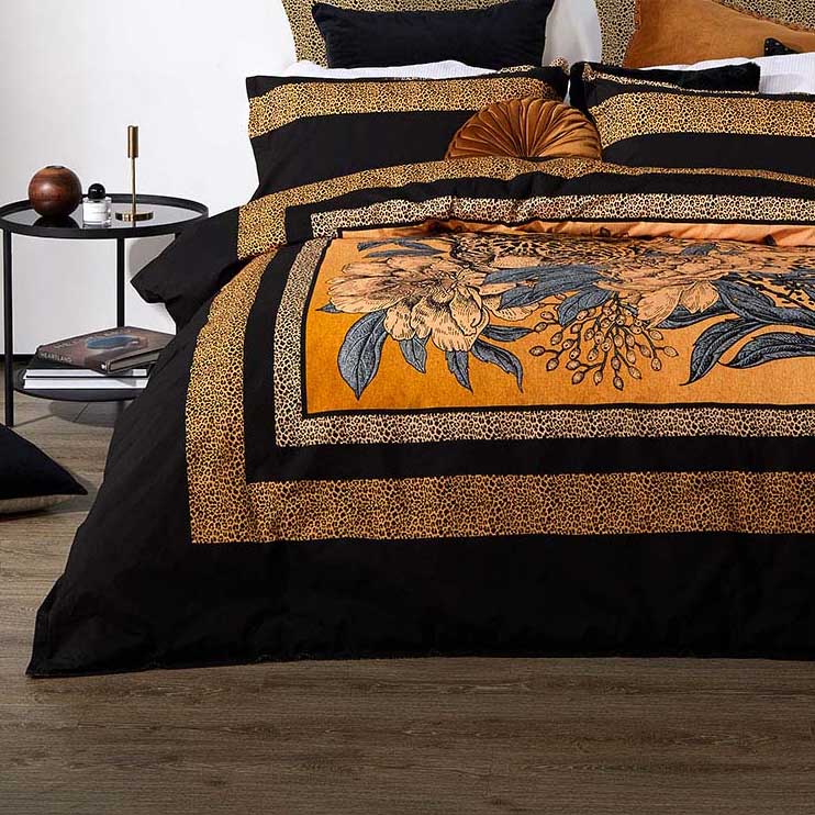 Cheetah Black Quilt Cover Set by Logan and Mason