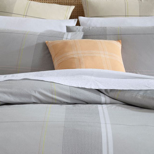 Cobain Mineral Quilt Cover Set by Linen House