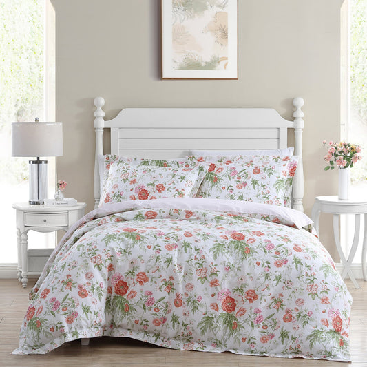 Breezy Floral Coral Quilt Cover Set by Laura Ashley