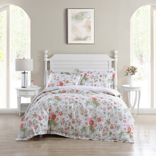 Breezy Floral Coral Quilt Cover Set by Laura Ashley