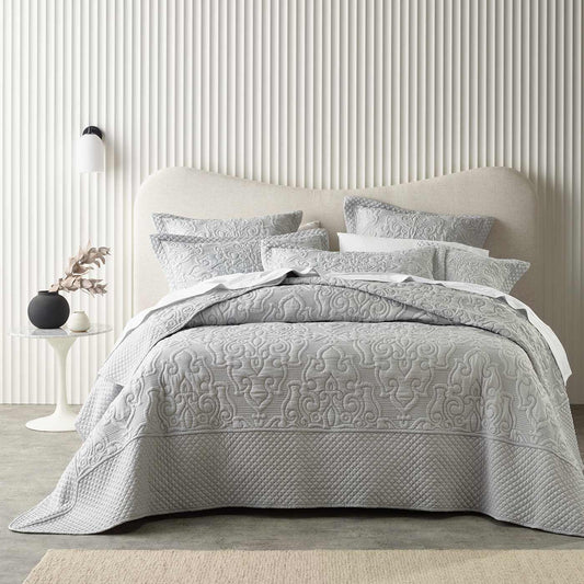 Laurent Silver Bedspread Set By Bianca