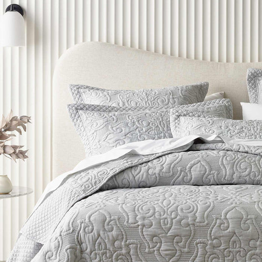 Laurent Silver Bedspread Set By Bianca